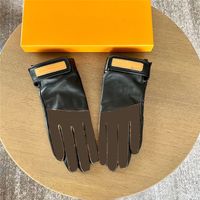 Classic Clover Splicing Pattern Gloves Unisex Leather Mitten...