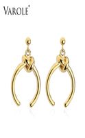 Varole Dangle Knot Ohrringe Gold Farbohren Drop Ohrringe für Frauen Mode Schmuck Brincoos Oorbellen Ohrringe