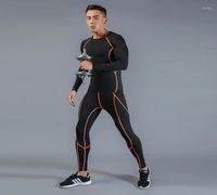 Giacche da corsa men39s abbigliamento a compressione uomini maglietta leggings kit base a maniche lunghe rashgard per allenamento di fitness