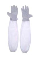 1 pair Beekeeping Gloves White Sheepskin Bee Gloves Beekeepe...