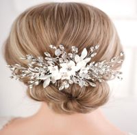 Başlıklar Kadın Gelin Düğün El Yapımı Altın Kristal Rhinestones Çiçek Saç Tomberi Özel Durumu Başlık Aksesuarları For5479863