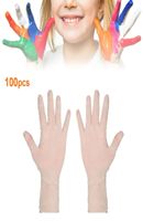 100 adet çocuk tek kullanımlık eldiven beyaz kaymaz ev temizlik ürünleri çocuklar elastik lateks eldivenler T200508