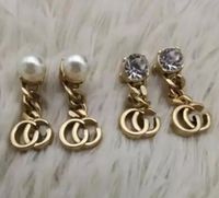 Brincos de charme de diamante de p￩rolas da moda Aretas for Women Party Party Wedding Noives Gift Jewelry With Box NRJ