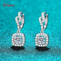 Charm Smyoue White Gold 1CT D Color Drop Earring for Women Create Diamond Wedding Jewelry S925 Sterling Silver GRA 221119