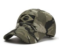Ordu Kamuflaj Erkek Beyzbol Kapağı Erkekler İşlemeli Brezilya Bayrak Kapakları Açık Hava Spor Taktik Baba Şapkası Sıradan Av Şapkaları 220704