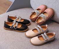 Niños zapatos para niños Oxford Doble Hebilla de cuero Mary Janes Princess Children039s Antisipery Flat