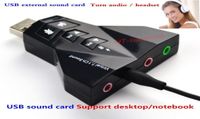 Tarjeta de sonido externa USB de correo a Audio Auriculares Dual Stereo 71 Canal Support Desktop Notebook1