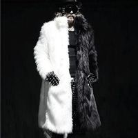 Pelliccia di pelliccia inverno inverno per pelliccia da uomo lungo giacca calda casual calda in bianco e bianco colorato a vento 221122
