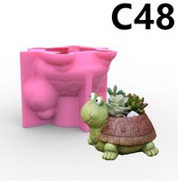 3D Silikon Kalıpları Kaplumbağa Silika Jel Kalıp Etli Bitki Pot Ev Dekor Diy Kaktüs Alçı Kil Reçine Craft C48 220601