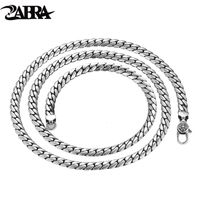 Pendanthalsband Zabra Solid S925 Silver smycken Fashion Retro Personlighet Flat Chain 5mm Diamond Buckle Snake Bone Man Necklace 221119