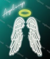 LED -Neonzeichen Custom Angel Wings Modell mit transparentem Backplane AC100240V SMD2835 UK EU US AU -Plug f￼r Signature Bar Shop Weddi