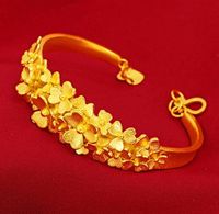 Bangle Classic Cuff 24k Bracelet Fashion Flower for Women African Bride Wedding Bamboo Jewelry Gifts