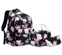Designer3pcsset mochila para mujeres impresiones de flores mochilas