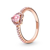 Tener sello Claw Diamond Heart Ring Moissanite Marria Marry Engagement Juegos de bodas de estilo Pandora Regalo de joyer￭a 1-3 Karat 925 Sterling Silver