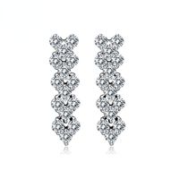 3A Austria Diamond Stud Stud Luxury Heart Designer أقراط مشرقة Crystal أصلية 925 Sterling Silver Charm Zircon Roman Love Enring Ebring Gdedding Jewelry