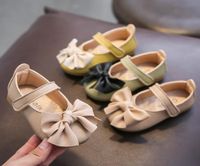 Baby Girls Leather Shoes Bowtie Kids Dress For Wedding Party...