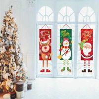 ديكورات عيد الميلاد Merry Home الحلي عيد الميلاد الأشجار الديكور Navidad Porch Door Banner Hanging Santa Claus 2023 Y2211