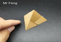 4 PCS Mini Pyramid Wooden Puzzle Mind Game Game Brain Teaser Toy Model Number B385
