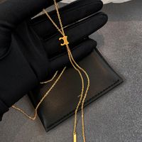Klassiker Brief langer Anhänger Halskette Frauen Briefe Briefe Kette Halsketten Gold Silber für Geschenkparty