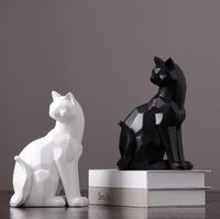Nordic Resin Origami Shape Cat Decoration Crafts Modern Home Armotboard Salon TV Cabinet de bureau