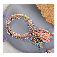 Bracelets de charme Bracelet tressé Bracelet pour les femmes Colorf Handmade String Wrap Bracelets Cordon de cheville de bracele