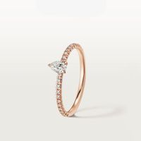 Carti Heart Love Diamond Ring Dise￱ador Joya Compromiso Anillos de boda para mujeres Titanio de oro rosa de lujo