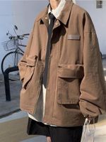Jackets para hombres Gmiixder Workwear Chaqueta de carga Men's Japan Trend High Street Cityboy de gran tama￱o Top 2022 Primavera Autumn American Vintage