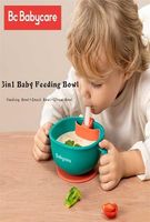 BC BabyCare 3in1 Baby FeedingsNackSoup Bowl con platos de aprendizaje de paja