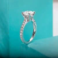 Solitaire Ring Anujewel 3ct D Color Moisse Diamond Engagement Mariage 18K Gold Gladed S for Women Wholesale 221123