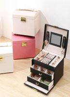 Schmuckbeutel Taschen Box Exquisites tragbares PU -Lederorganisator für Ohrringe Armbänder