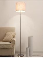 Lámparas de la sala Lámpara de estar Sombra de tela E27 Níquel cepillado Bulbas LED de buena calidad para el estudio del dormitorio