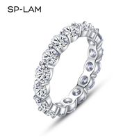 Solitaire Ring 4 mm Round D Band de mariage pour les femmes 925 STERLING Silver Empilable Eleging Engagement Anniversary Matching 221123
