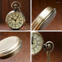Карманные часы бронзовые римские часы антикварные цифры цепные колье подвеска Quartz jrdh889
