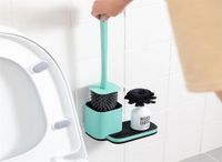 حامل فرشاة المرحاض Silicone TPR لإكسسوارات الحمام WC التنظيف القابل للتصريف مع أداة التخزين قاعدة المنزل 210423