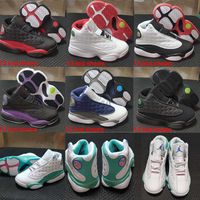 2022 Baby Jumpman 13 Niños Zapatos de baloncesto Juvenil Atlética 13S Chicago Lucky Green Sports Shoe For Boy Girls Zapatos Blanco Púrpura Tamaño 28-35