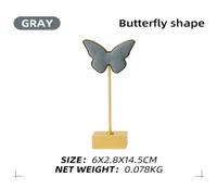 Sacches de bijoux Sacs Grey Butterfly Metal Microfibre Femal Affiche Stand Earge Boucle Collier Show Bracket pour comptoir Jewelle
