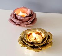 2 Farben Keramik Lotus Blumenkerze Tee Lichthalter Buddhistische Kerzenhochzeitsbar Party Valentine039s Day Dekor