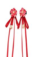 Аксессуары для волос зажимают волосы ленты ленты kanzashi yukata kimono red pink flower bell festiv