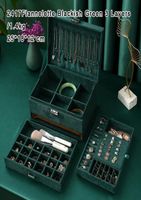 Bolsas de joyas bolsas 2417 en verde negruzco caja de almacenamiento de viajes pequeños pendientes de cuero portátiles collar de cuero de cuero