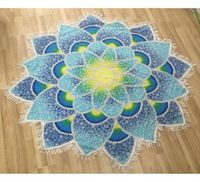 Nuovo tappeto di loto indiano Bohemian Mandala Tapestry Floro Stampato Scialle stampato Tassel Summer Beach Asciugamano Tappeto Tappeto DECORAT DECOTTO
