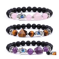 Beaded Healing Crystal Pyramid Beads Bracelets For Women Men...