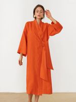 Women' s Sleepwear Women Dressing Gown Solid Color Cotto...