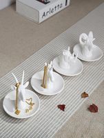 Home Decoration Accessories White ceramic Jewelry tray Porce...