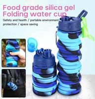Foldable Silica Gel Travel Cup Drink Water Bottle Outdoor Sp...