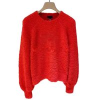 Зимний рождественский женский свитер красные буквы круглый шее с длинным рукавом праздничный теплый свитер.