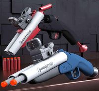 Juguetes de pistola gistolas de juguete bláster de blaster de caparazón doble para niños con balas suaves para niños rifle arma de espuma pistola Adult g