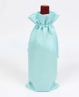 Groothandel Jute Wine Bottle Covers Champagne Wine Blind Packaging Gift Bags Kerst Dinner Tafel Decor