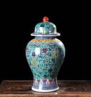 Vasi vasi ceramici retrò di fiore verde fiore casa soggiorno ornamenti in porcellana antichi tradizionali