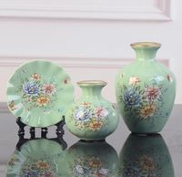 Vasos 3pccset mini vaso de cerâmica europeia Flores secas Arranjo de flores Ocha a placa da sala de estar ornamentos de entrada decoração de casa
