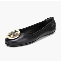 2022 Zapatos de primavera y otoño TB Cabeza redonda de cuero suave de cuero suave Autumn Shoule Women Walking Style Shoes 35-40